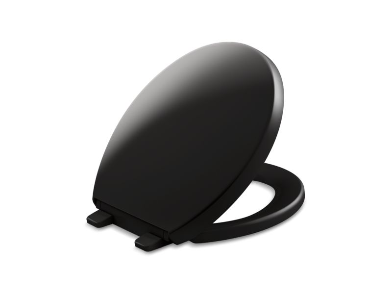 KOHLER K-25302-7 Reveal Quiet-Close Round-Front Toilet Seat In Black Black