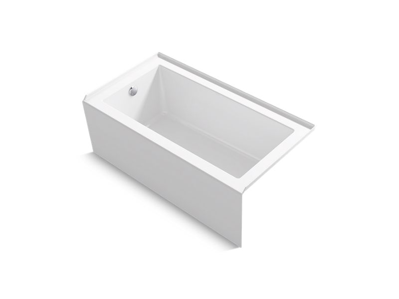 KOHLER K-20201-ZZ-0 Underscore Rectangle 60" x 30" alcove bath with integral apron, integral flange, and left drain