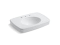 KOHLER K-2348-8-0 White Bancroft 30-1/2" rectangular pedestal bathroom sink