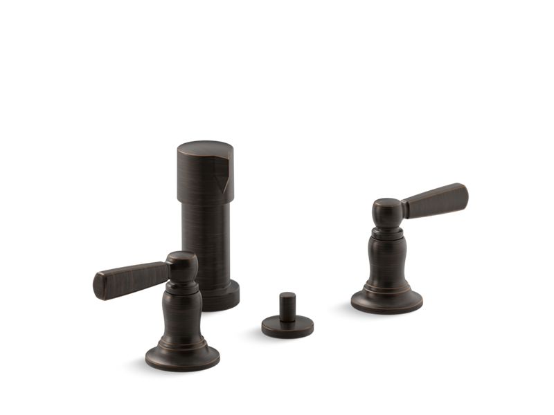 KOHLER K-10586-4-2BZ Bancroft Vertical Spray Bidet Faucet With Lever Handles In Oil-Rubbed Bronze