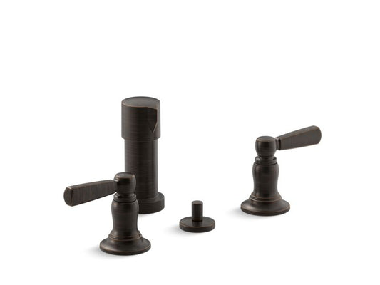KOHLER K-10586-4-2BZ Bancroft Vertical Spray Bidet Faucet With Lever Handles In Oil-Rubbed Bronze