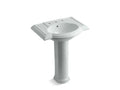 KOHLER K-2294-8-95 Devonshire 27" pedestal bathroom sink with 8" widespread faucet holes