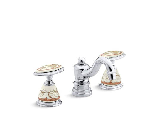 KOHLER K-258-BR-96 Briar Rose Antique Ceramic handle insets and skirts for bathroom sink faucets