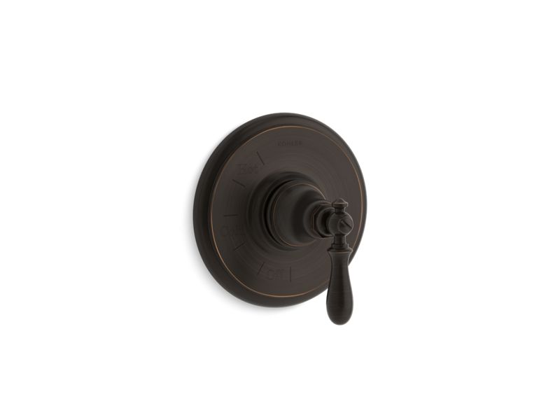 KOHLER K-TS72767-9M-2BZ Oil-Rubbed Bronze Artifacts Rite-Temp valve trim with swing lever handle