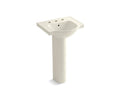 KOHLER K-5265-8-96 Veer 21" pedestal bathroom sink with 8" widespread faucet holes