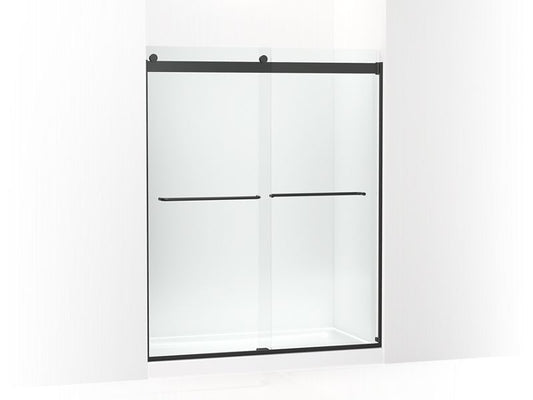 KOHLER K-706015-L-BL Matte Black Levity 74" H sliding shower door with 1/4" - thick glass