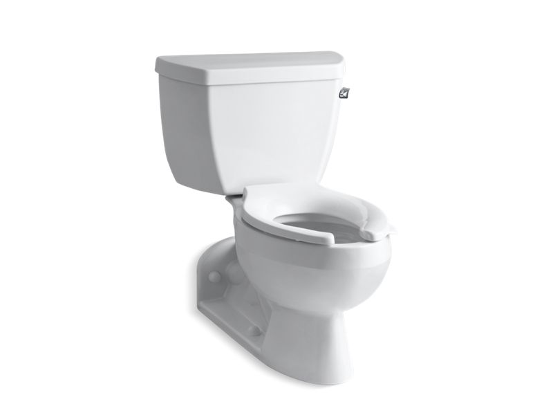 KOHLER K-3554-RA-0 White Barrington Two-piece elongated 1.6 gpf toilet with Pressure Lite flushing technology and right-hand trip lever
