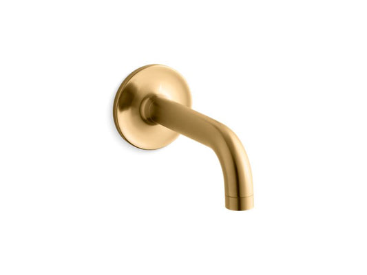 KOHLER K-14427-2MB Vibrant Brushed Moderne Brass Purist Wall-mount non-diverter bath spout, 90-degrees