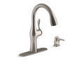 KOHLER K-R45350-SD-VS Alma Pull-down kitchen sink faucet with two-function sprayhead In Vibrant Stainless