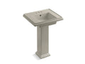 KOHLER Tresham K-2844-4-G9 Sandbar 24" square pedestal bathroom sink