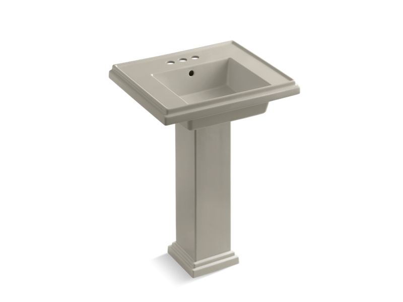 KOHLER Tresham K-2844-4-G9 Sandbar 24" square pedestal bathroom sink