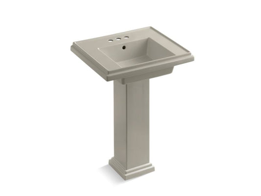 KOHLER K-2844-4-G9 Sandbar Tresham 24" pedestal bathroom sink with 4" centerset faucet holes