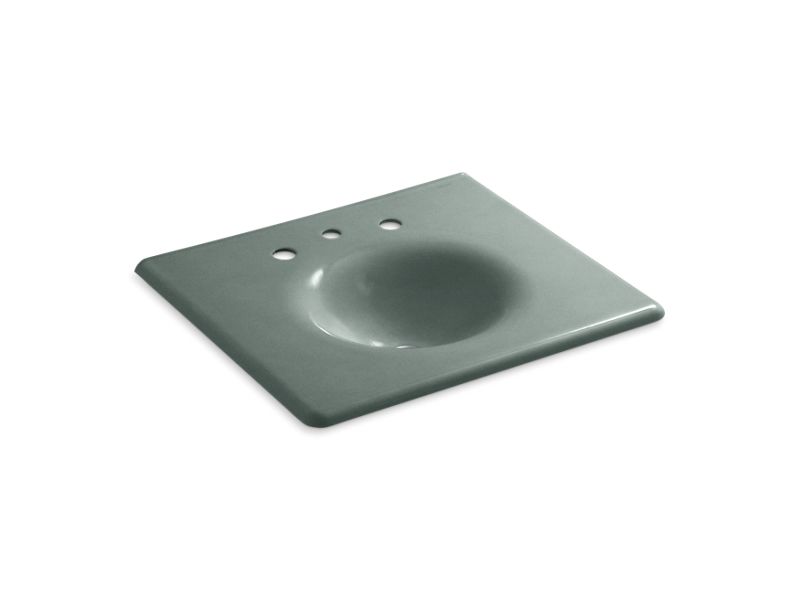 KOHLER K-3048-8-FT Basalt Iron/Impressions 25" Enameled cast iron vanity top with integrated round sink