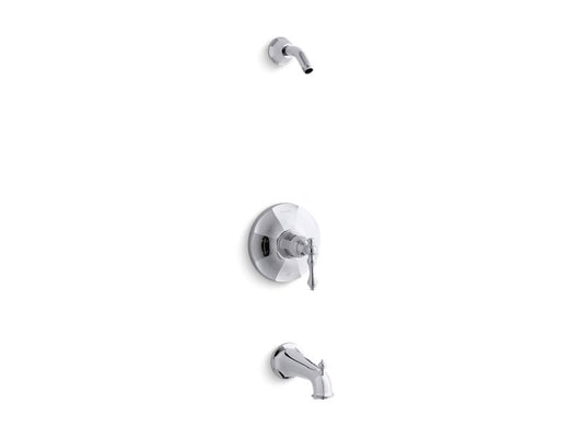 KOHLER K-TLS13492-4-CP Kelston Rite-Temp(R) bath and shower valve trim with lever handle and spout, less showerhead
