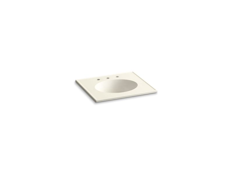 KOHLER K-2791-8-G83 Ceramic/Impressions 25" oval vanity-top bathroom sink with 8" widespread faucet holes