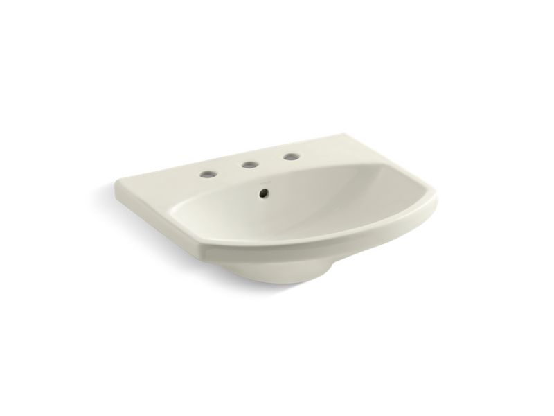 KOHLER K-2363-8-96 Biscuit Cimarron Bathroom sink with 8" widespread faucet holes