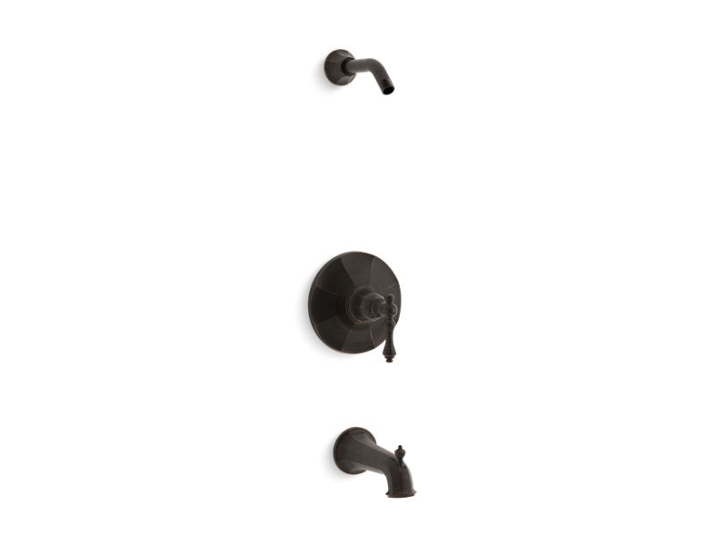KOHLER K-TLS13492-4-2BZ Kelston Rite-Temp(R) bath and shower valve trim with lever handle and spout, less showerhead