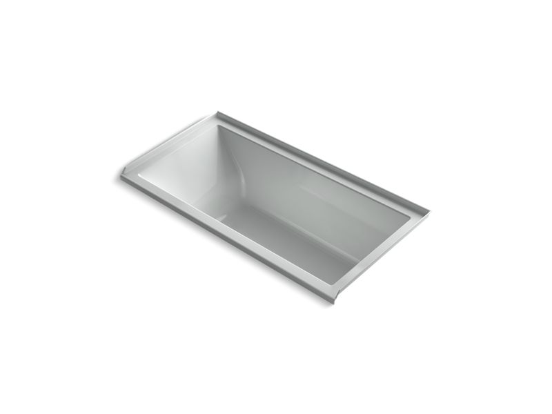 KOHLER K-1167-GHVR-95 Underscore 60" X 30" Alcove Vibracoustic Bath With Heated Bubblemassage, Right Drain In Ice Grey