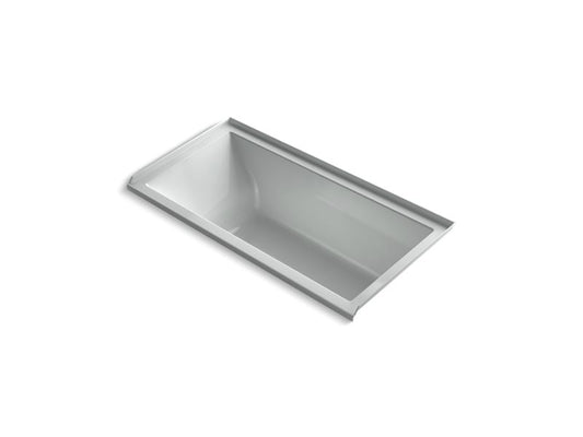 KOHLER K-1167-GHVR-95 Underscore 60" X 30" Alcove Vibracoustic Bath With Heated Bubblemassage, Right Drain In Ice Grey