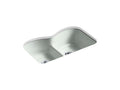KOHLER K-6626-6U-FF Langlade 33" x 22" x 9-5/8" Smart Divide undermount double-equal kitchen sink with 6 oversize faucet holes