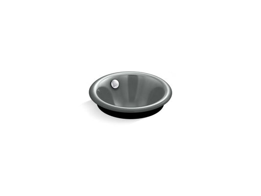 KOHLER K-20211-P5-FT Iron Plains Round Drop-in/undermount vessel bathroom sink with Iron Black painted underside