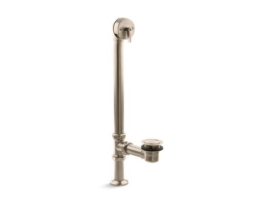 KOHLER K-7159-BV Vibrant Brushed Bronze Artifacts 1-1/2" pop-up bath drain for above- and through-the-floor freestanding bath installations