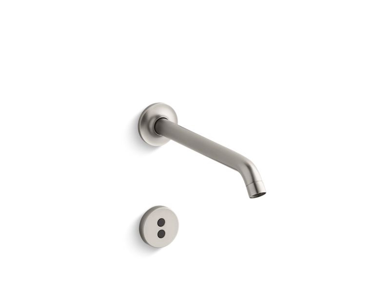 KOHLER K-T11837-VS Vibrant Stainless Purist Wall-mount touchless faucet trim with Insight technology and 8-1/4" 35-degree spout, requires valve