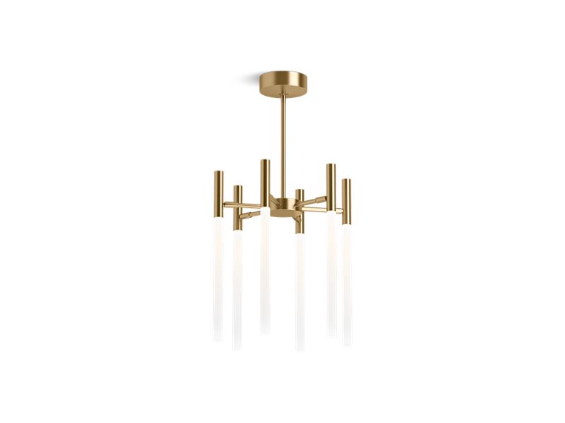 KOHLER K-23460-CHLED-BGL Moderne Brushed Gold Components Six-light LED chandelier