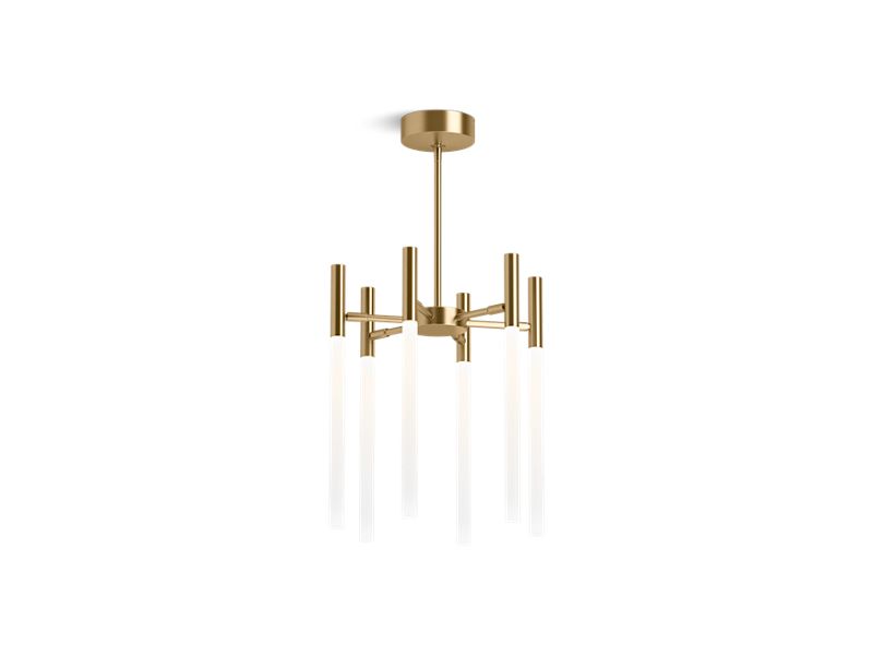 KOHLER K-23460-CHLED-BGL Components Six-light LED chandelier - Moderne Brushed Gold
