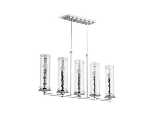 KOHLER K-23346-CH05-CPL Damask Five-light linear chandelier