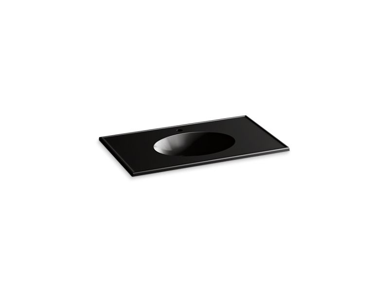 KOHLER Ceramic/Impressions K-2798-1-7 Black Black 37" Vitreous china vanity top with integrated oval sink
