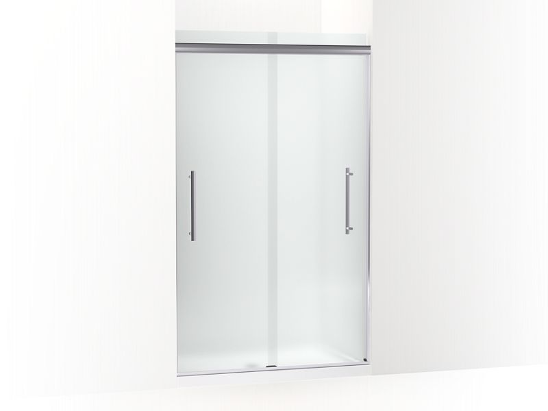KOHLER K-707601-8D3-SHP Bright Polished Silver Pleat Frameless sliding shower door, 79-1/16" H x 44-5/8 - 47-5/8" W, with 5/16" thick Frosted glass