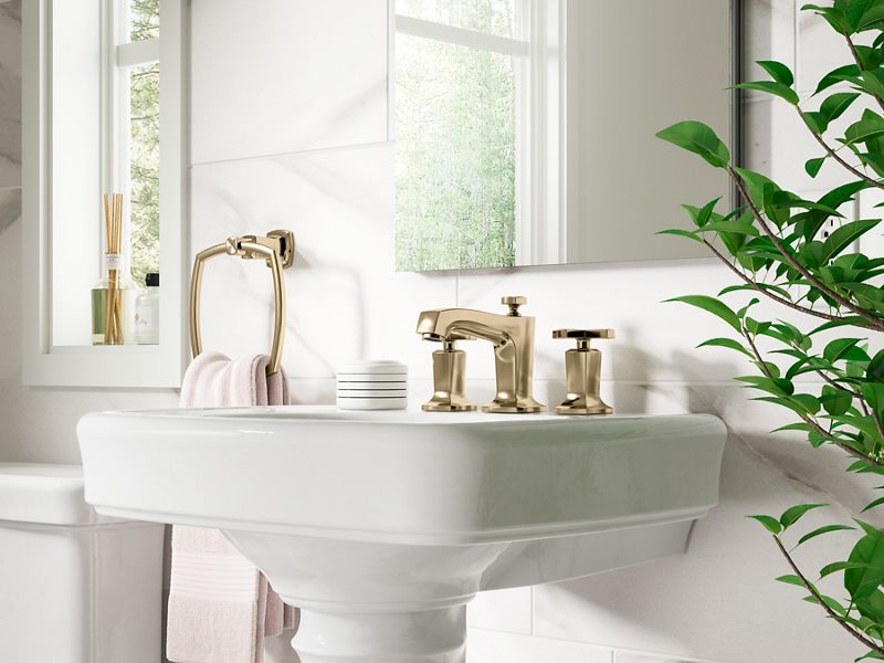 KOHLER K-16232-3-AF Margaux Widespread bathroom sink faucet with cross handles