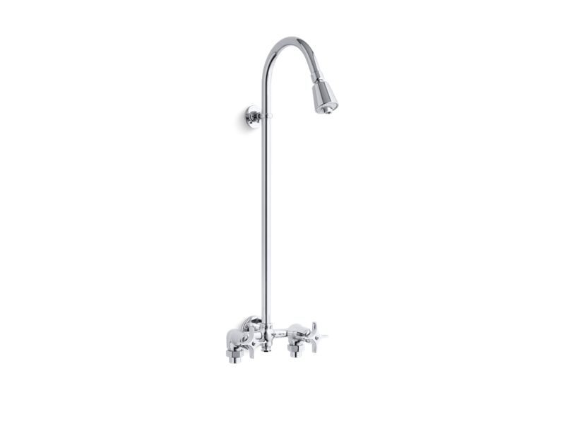 KOHLER K-7254-CP Polished Chrome Industrial exposed shower with reversible yoke