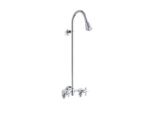 KOHLER K-7254-CP Polished Chrome Industrial exposed shower with reversible yoke