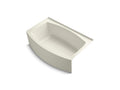 KOHLER K-1100-RAW-96 Expanse 60" x 32" curved alcove bath with Bask heated surface and right-hand drain