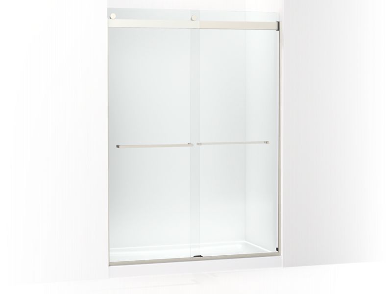 KOHLER K-706019-L-ABV Levity Sliding shower door, 82" H x 56-5/8 - 59-5/8" W, with 3/8" thick Crystal Clear glass