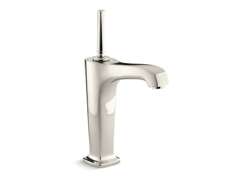 KOHLER K-16231-4-SN Margaux Tall Single-hole bathroom sink faucet with 6-3/8" spout and lever handle