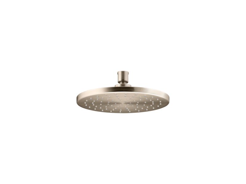 KOHLER K-13688-BV Vibrant Brushed Bronze Contemporary round 8" single-function rainhead, 2.5 gpm