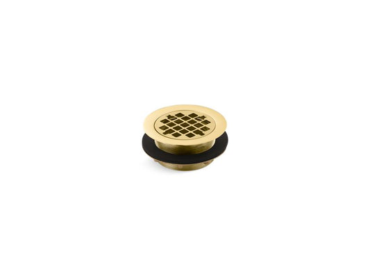 KOHLER K-9132-PB Vibrant Polished Brass Round shower drain for use with plastic pipe, gasket included