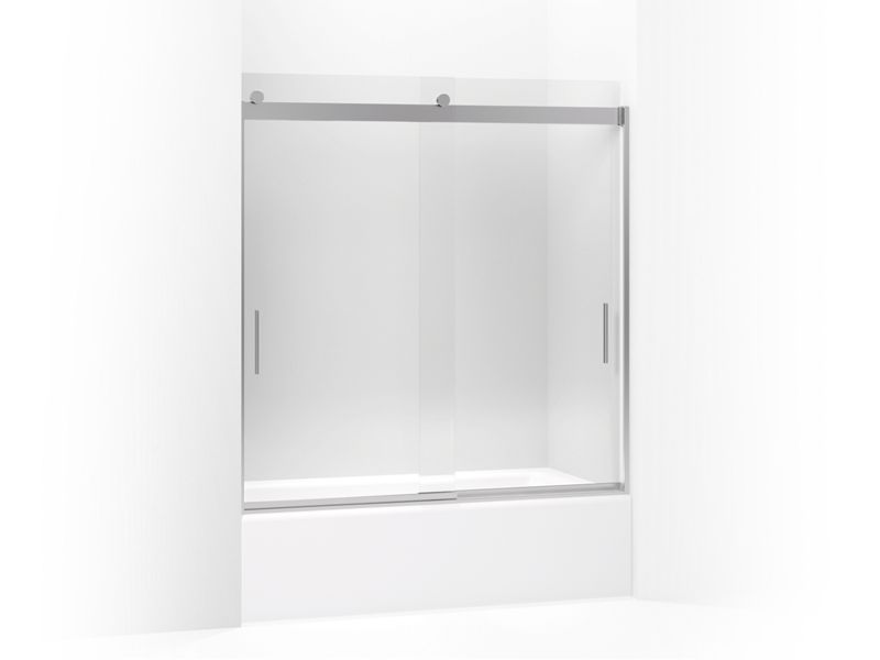 KOHLER K-706163-L-SHP Levity Sliding bath door, 62" H x 56-5/8 - 59-5/8" W, with 5/16" thick Crystal Clear glass