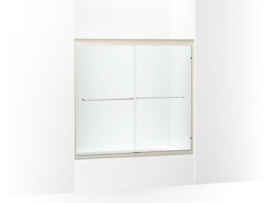 KOHLER K-702202-6L-MX Matte Nickel Fluence 52" - 57" W x 55-1/2" H sliding bath door with 1/4" thick Crystal Clear glass