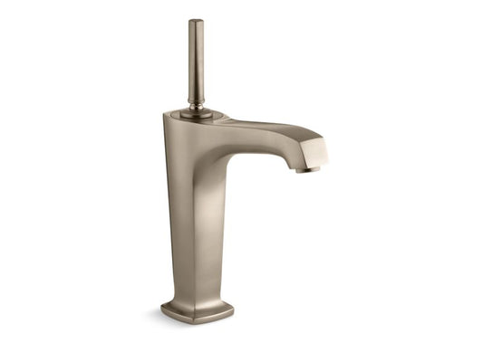 KOHLER K-16231-4-BV Margaux Tall Single-hole bathroom sink faucet with 6-3/8" spout and lever handle