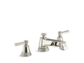 KOHLER K-T13140-4B-SN Pinstripe Deck-mount bath faucet trim for high-flow valve with lever handles, valve not included