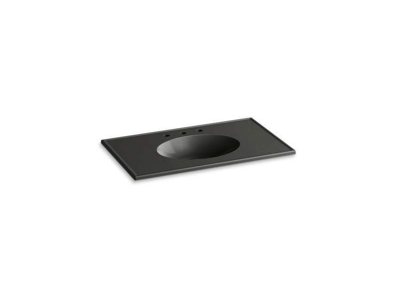 KOHLER Ceramic/Impressions K-2798-8-G88 Thunder Grey Impressions 37" Vitreous china vanity top with integrated oval sink