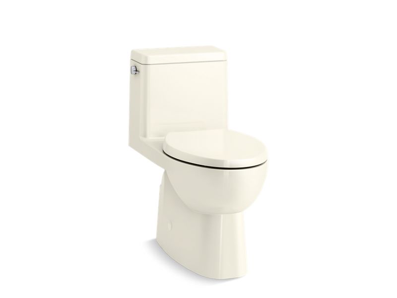 KOHLER K-78080-96 Biscuit Reach One-piece compact elongated toilet with skirted trapway, 1.28 gpf