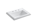 KOHLER K-2241-8-0 Memoirs Classic Classic drop-in bathroom sink with 8" widespread faucet holes
