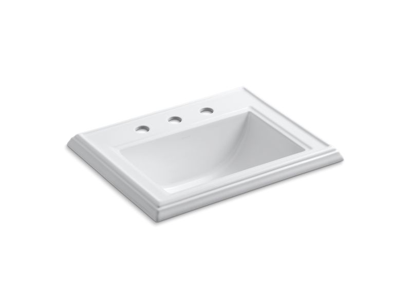 KOHLER K-2241-8-0 Memoirs Classic Classic drop-in bathroom sink with 8" widespread faucet holes