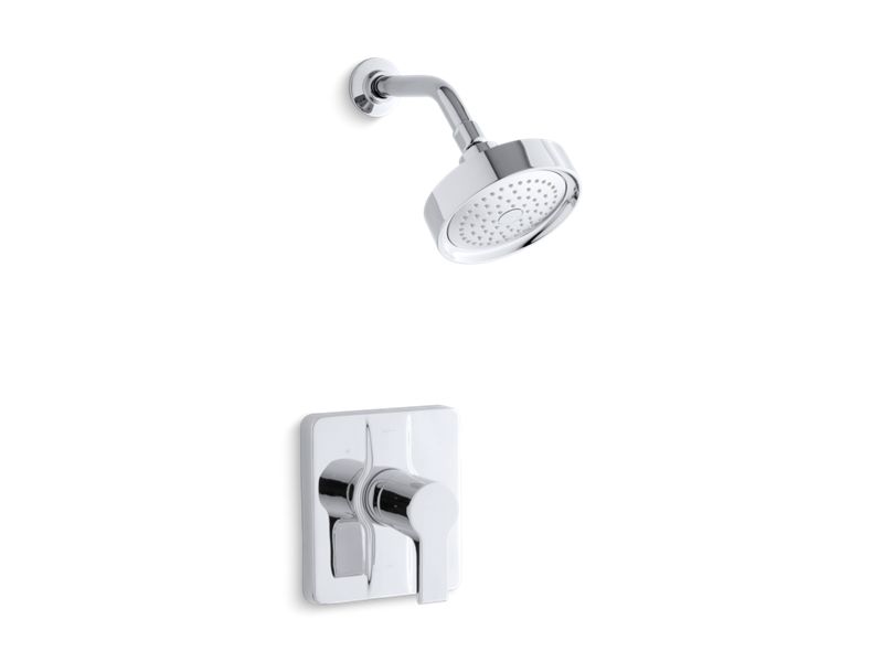 KOHLER K-TS10447-4-CP Singulier Rite-Temp(R) shower valve trim with lever handle and 2.5 gpm showerhead