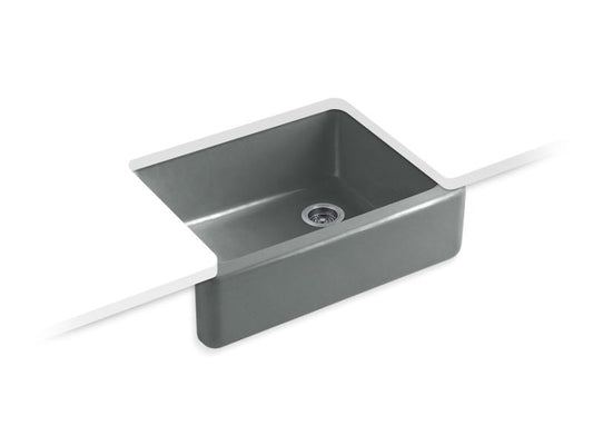 KOHLER K-6487-FT Whitehaven 29-11/16" x 21-9/16" x 9-5/8" Undermount single-bowl farmhouse kitchen sink